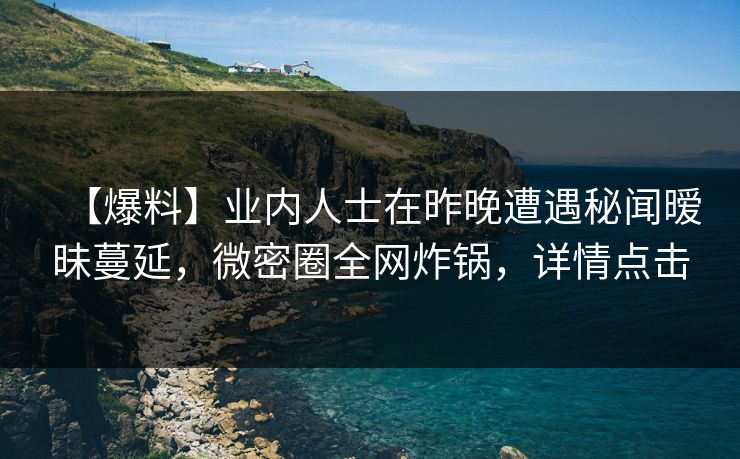 【爆料】业内人士在昨晚遭遇秘闻暧昧蔓延，微密圈全网炸锅，详情点击